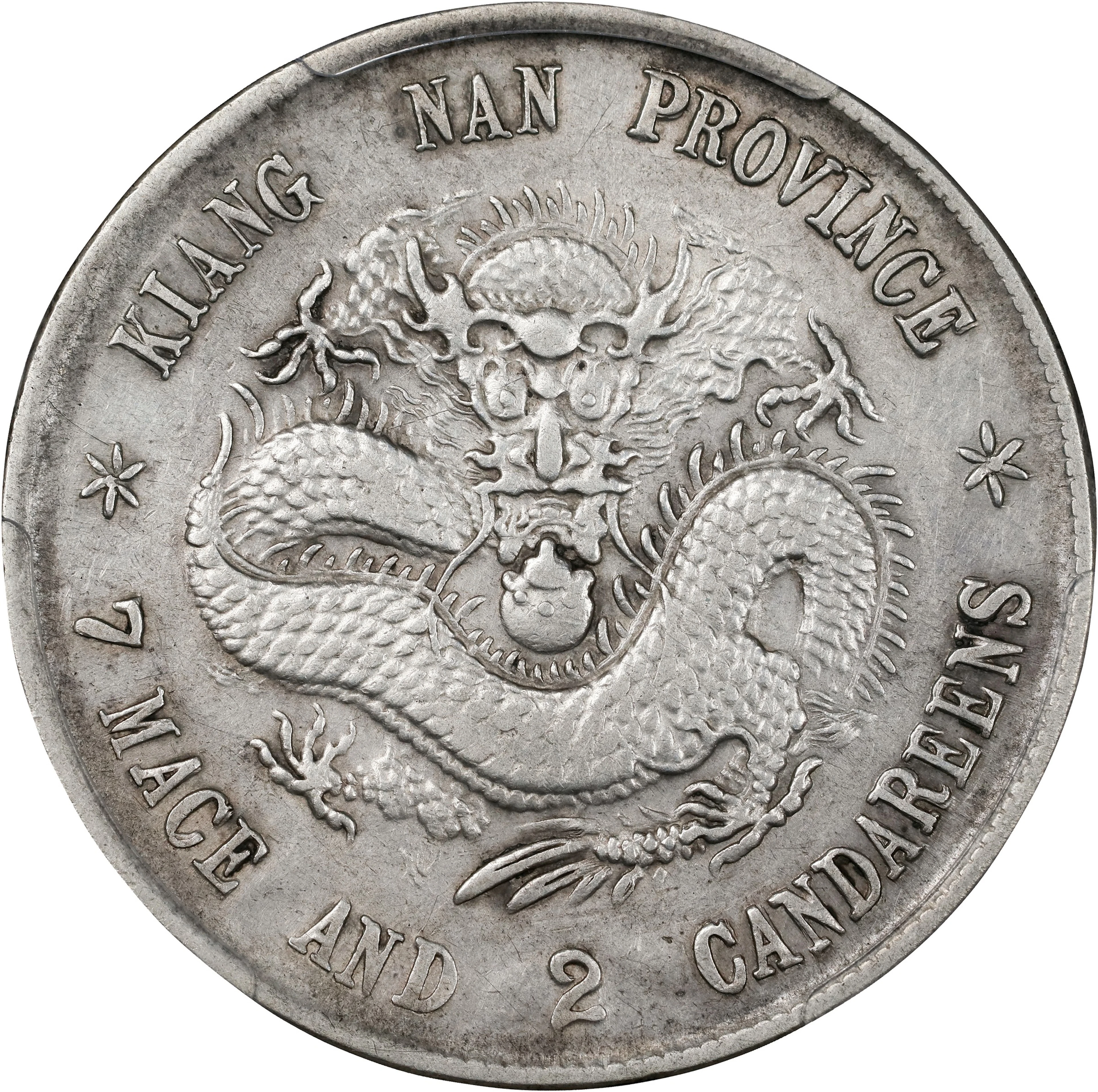 (t) CHINA. Kiangnan. 7 Mace 2 Candareens (Dollar), CD (1899). Nanking