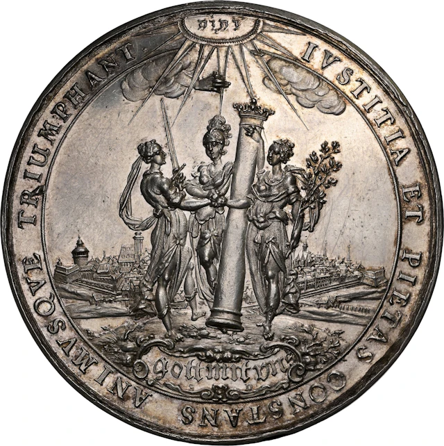 SWEDEN. Victory at Breitenfeld Silver Medal, 1631. Gustav II Adolf. NGC MS-61.