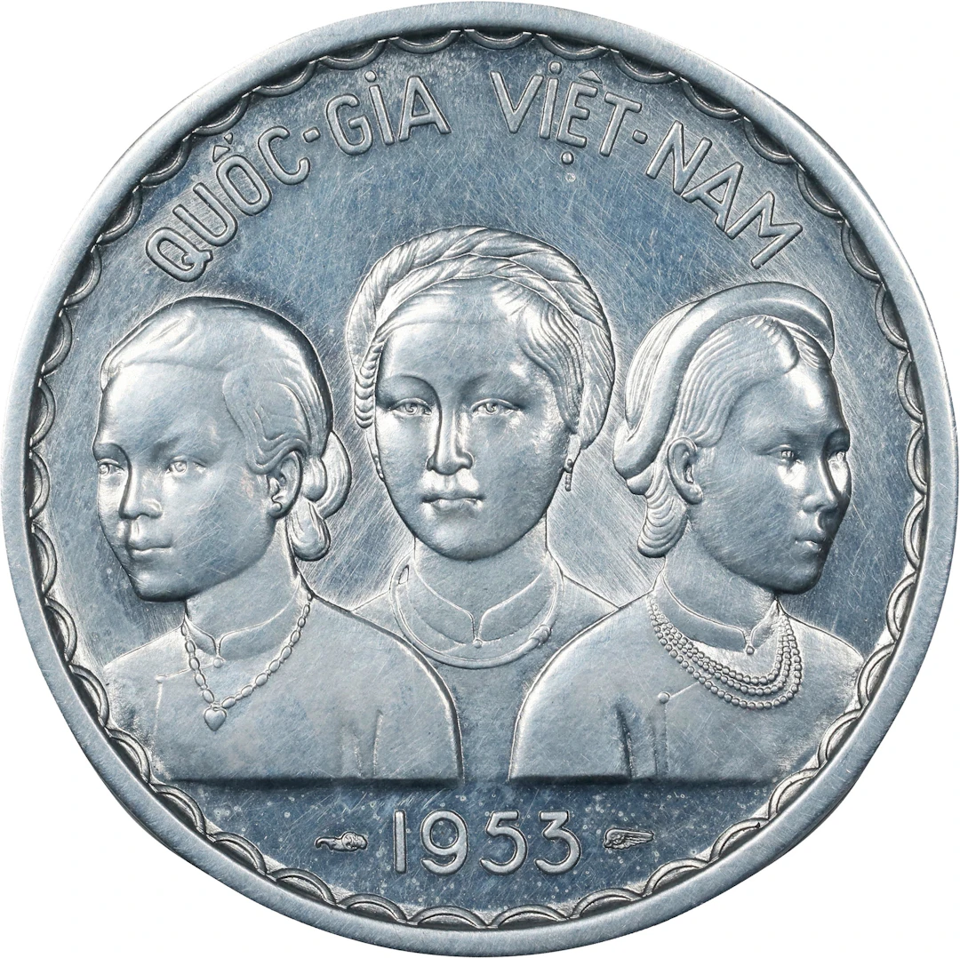 VIETNAM. Aluminum 50 Xu Piefort Essai (Pattern), 1953. Paris Mint. NGC MS-62.