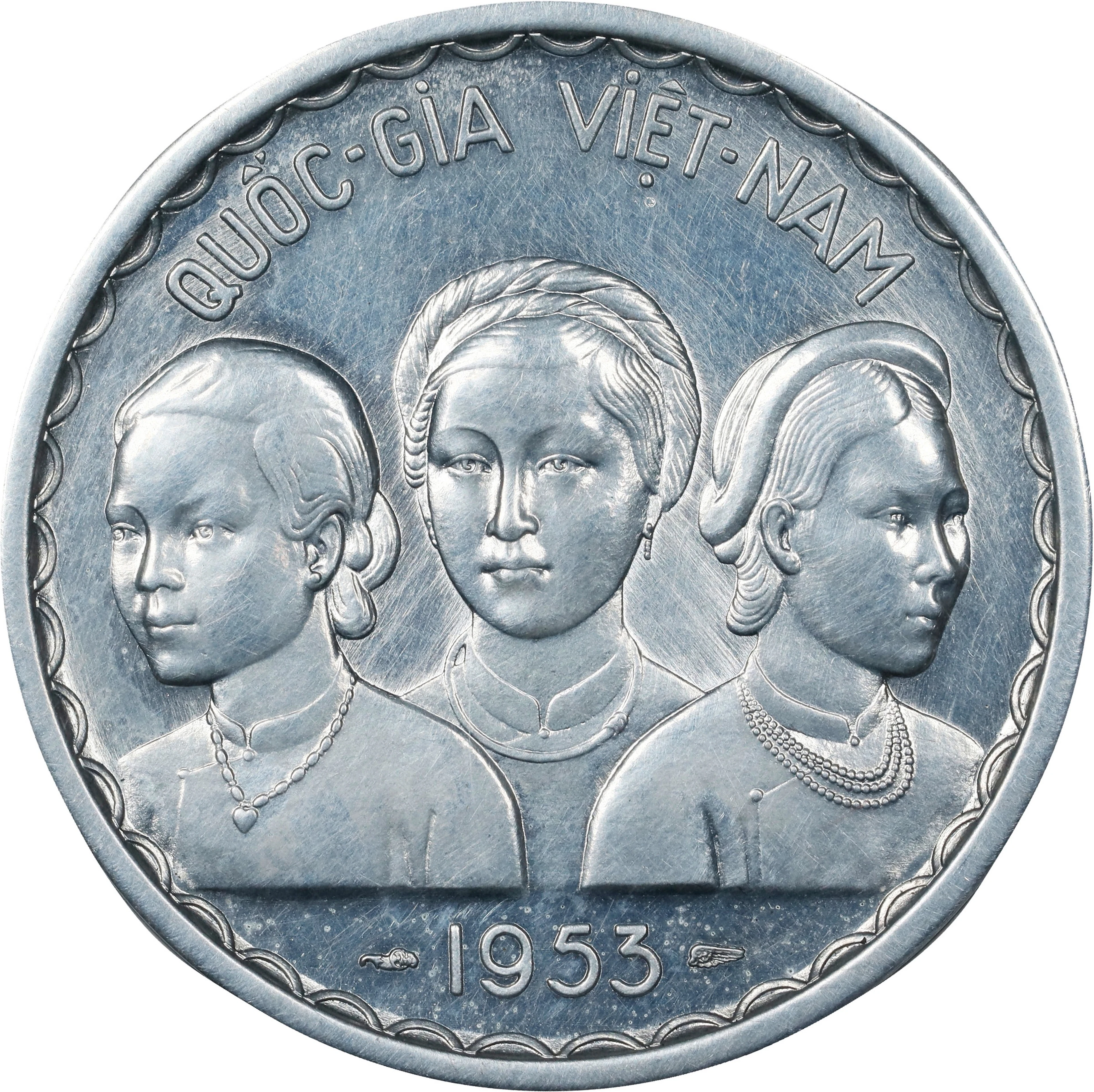 VIETNAM. Aluminum 50 Xu Piefort Essai (Pattern), 1953. Paris Mint. NGC MS-62.