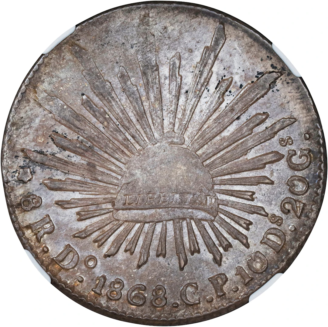 MEXICO. 8 Reales, 1868-Do CP. Durango Mint. NGC MS-63.