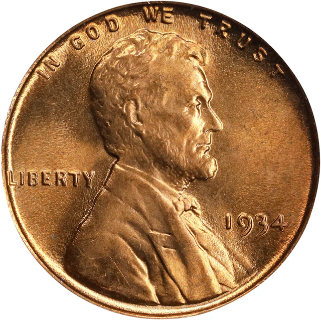 1934 Lincoln Cent. MS-65 RD (PCGS). CAC. OGH Generation 3.0.