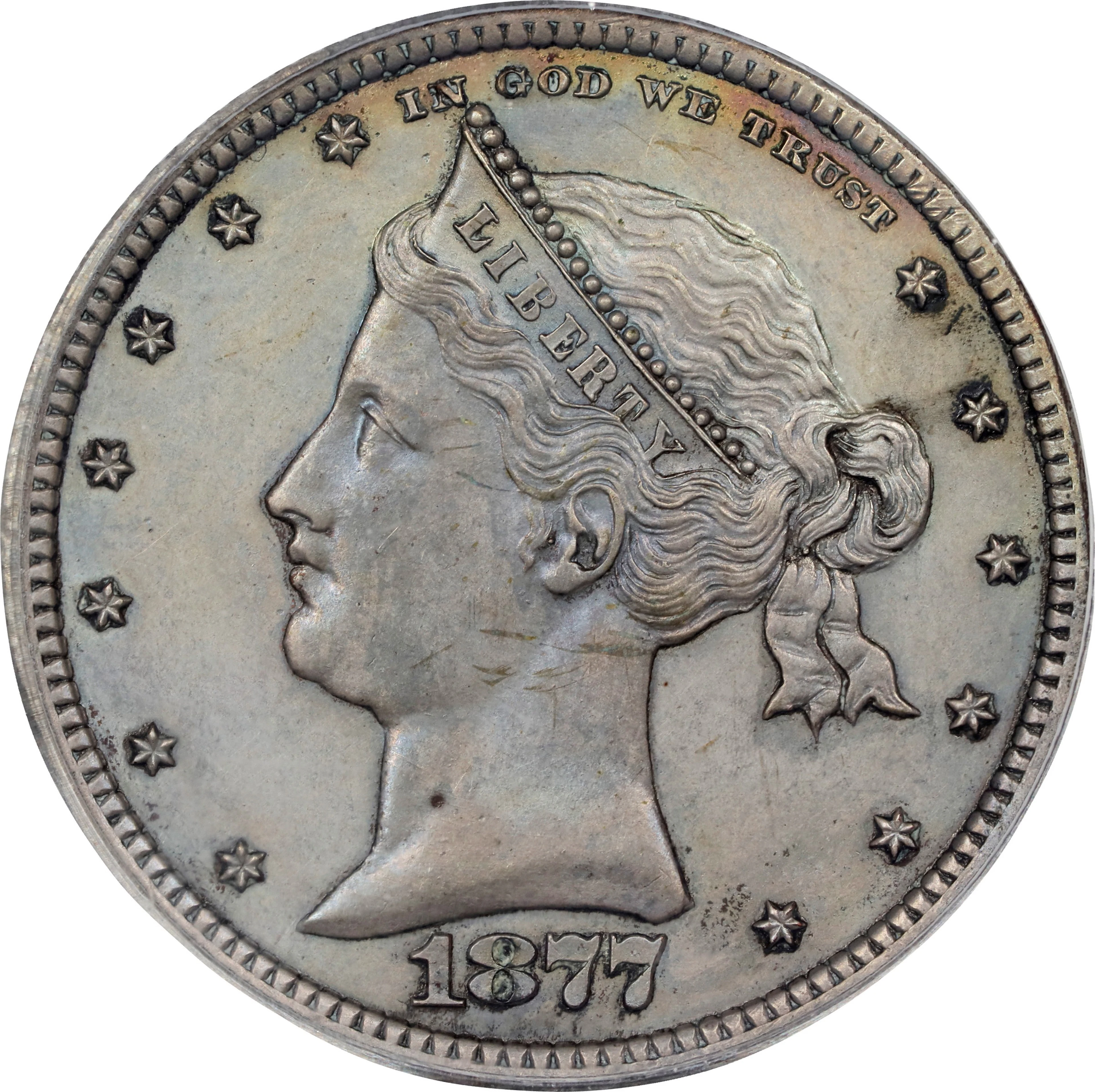 1877 Pattern Quarter Dollar. Judd-1499, Pollock-1652. Rarity-8+. Silver.