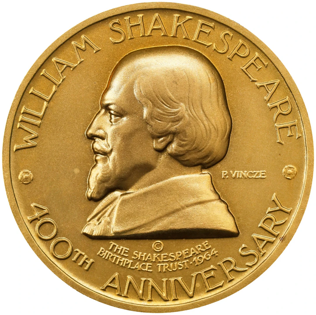 1964 William Shakespeare 400th Anniversary of Birth Medal. Second