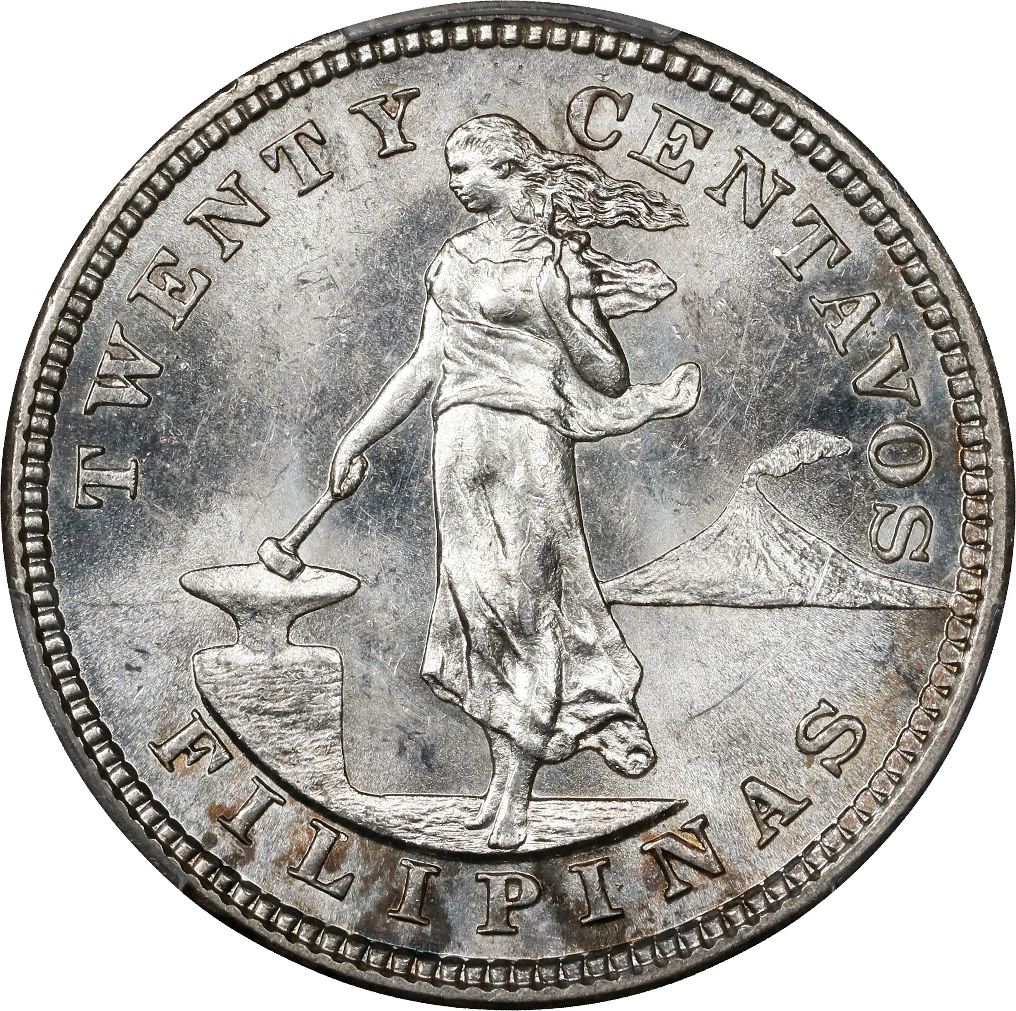 PHILIPPINES. 20 Centavos, 1904. San Francisco Mint. PCGS MS-62.