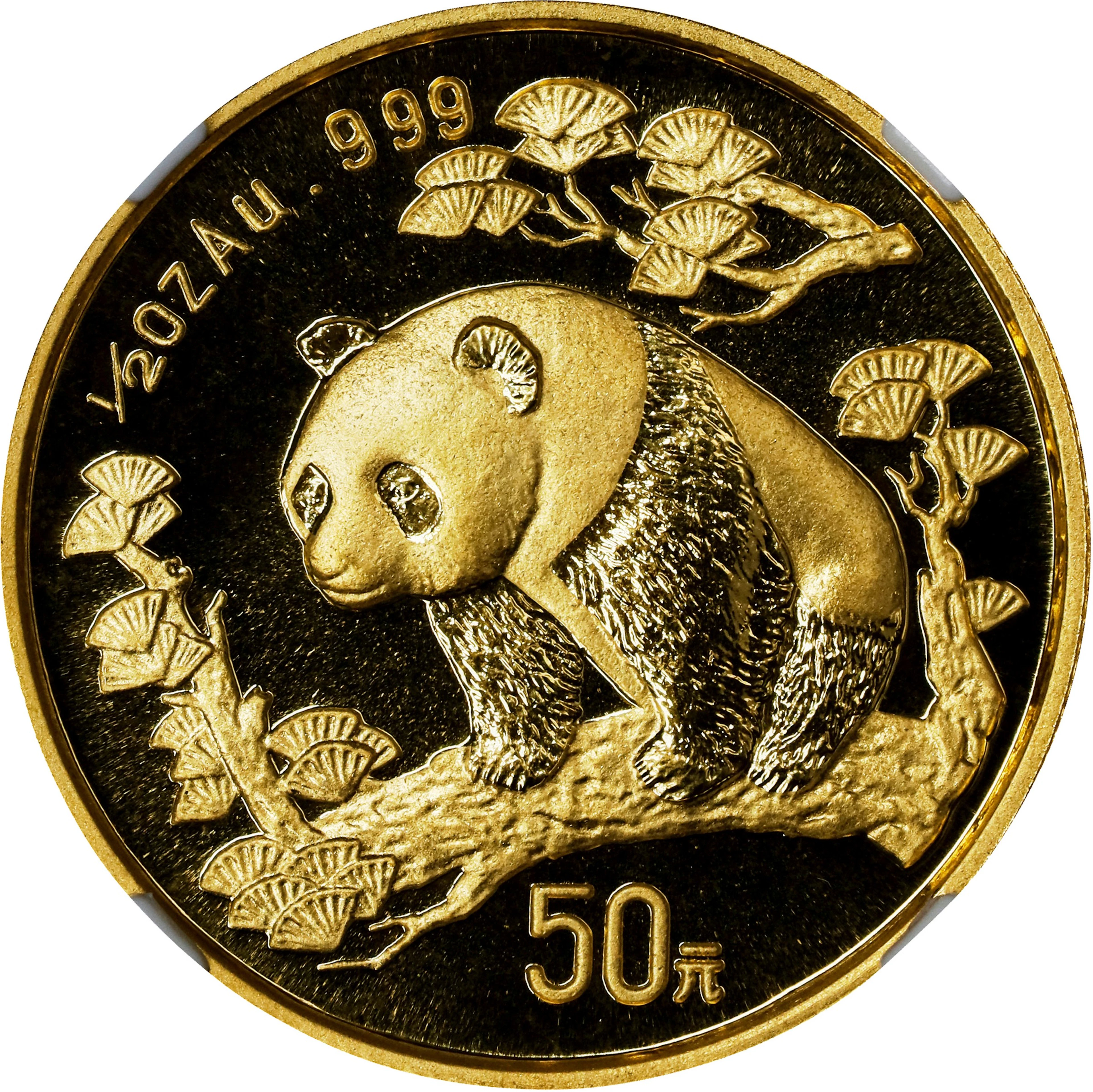(t) CHINA. Gold 50 Yuan, 1997. Panda Series. NGC MS-69.
