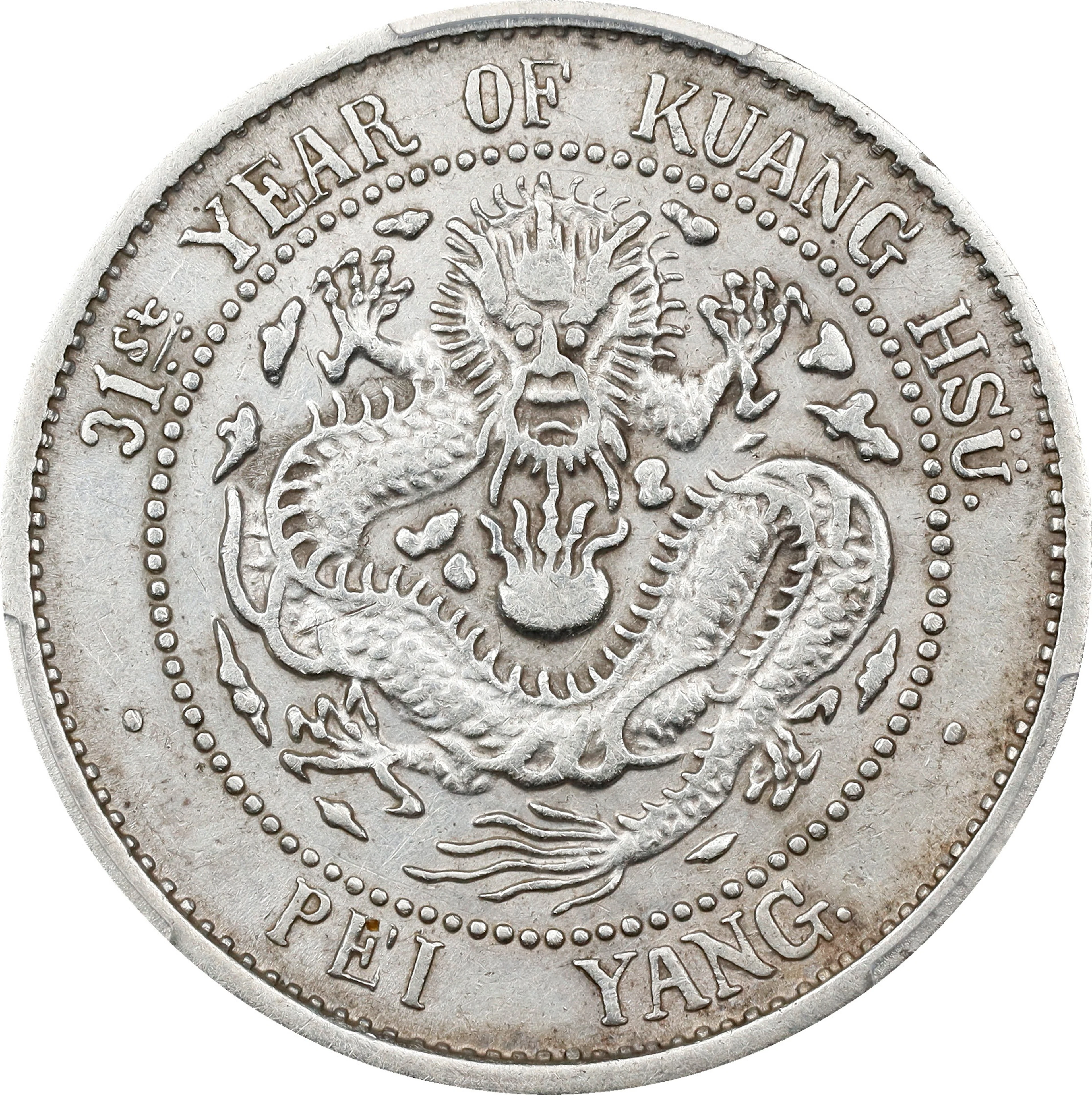 (t) CHINA. Chihli (Pei Yang). 1 Mace 4.4 Candareens (20 Cents), Year