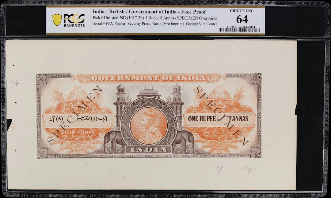INDIA. Government of India. 1 Rupee 8 Annas, ND (1917-30). P-Unlisted.