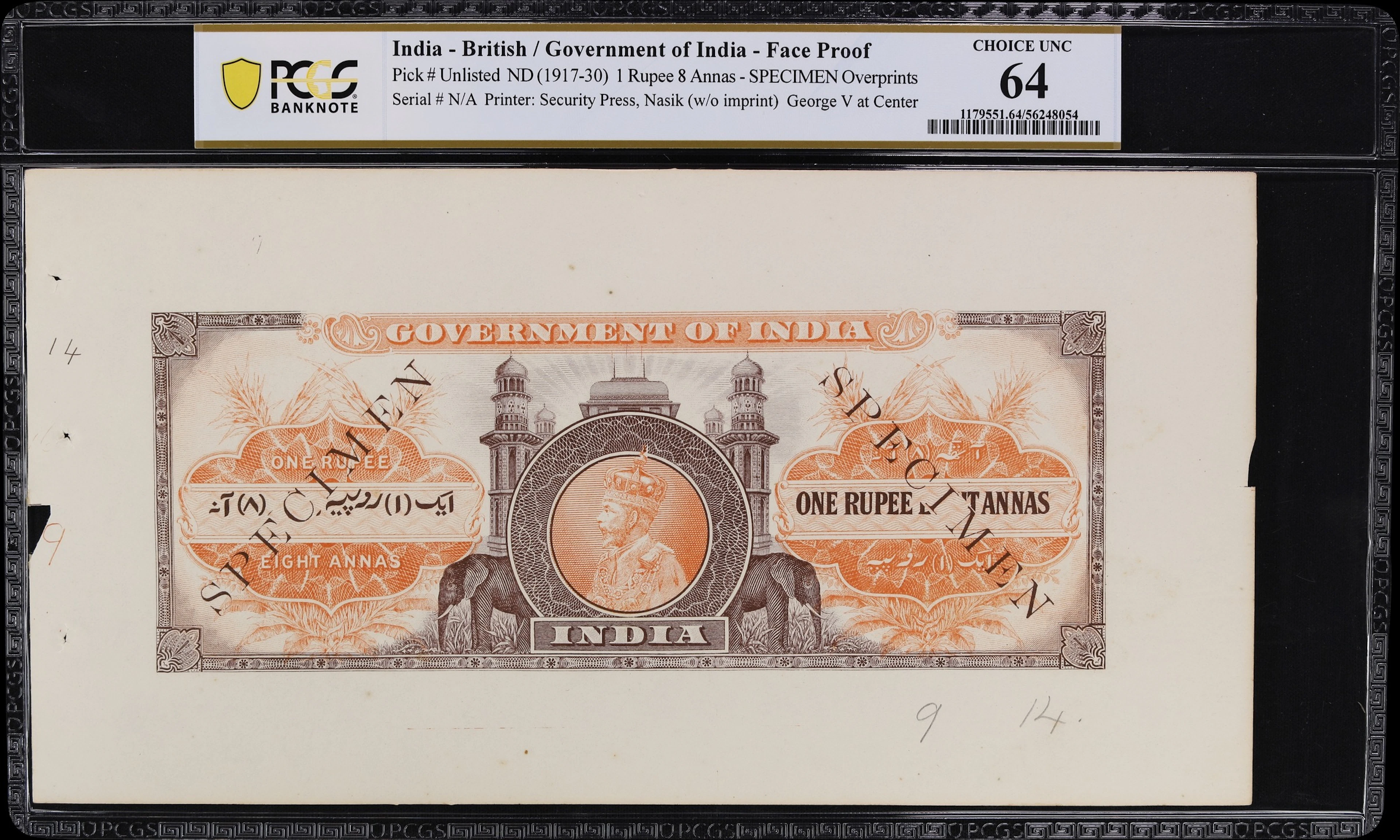 INDIA. Government of India. 1 Rupee 8 Annas, ND (1917-30). P-Unlisted.