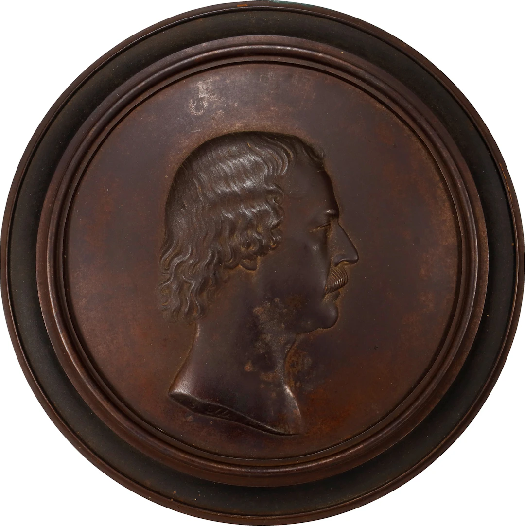 Undated Portrait Medallion. Uniface. By Salathiel Ellis. Bronze. Nearly