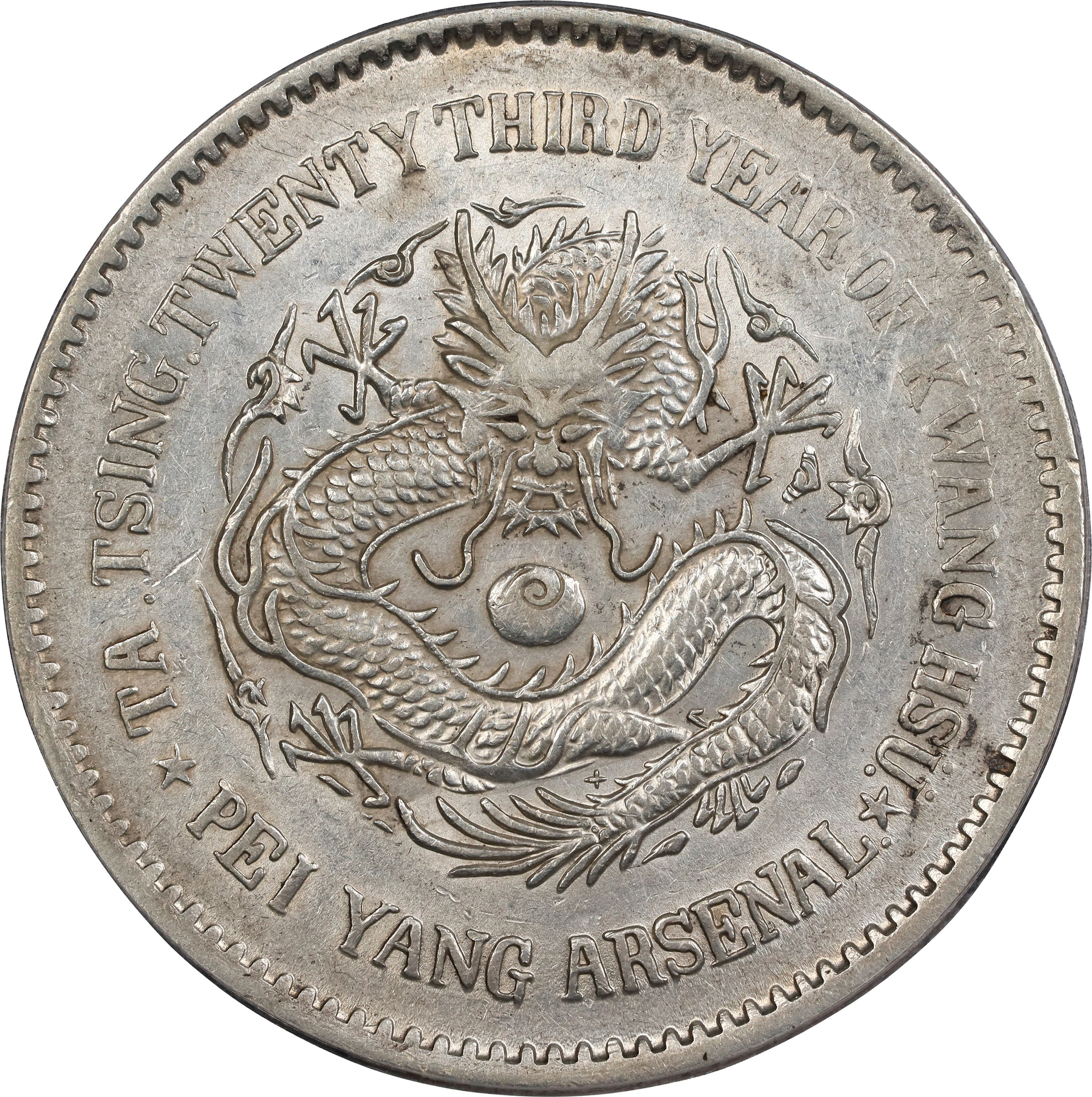 (t) CHINA. Chihli (Pei Yang). 7 Mace 2 Candareens (Dollar), Year 23