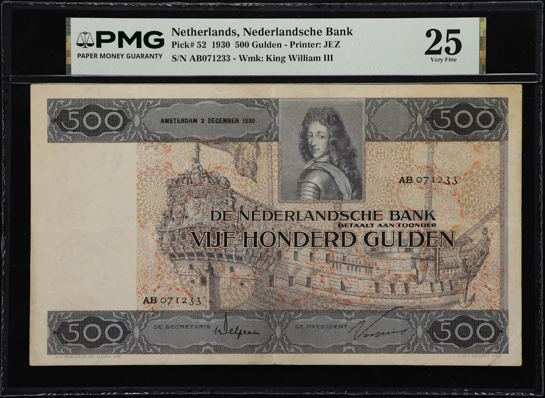 (◊) NETHERLANDS. Nederlandsche Bank. 500 Gulden, 2.12.1930. P-52.
