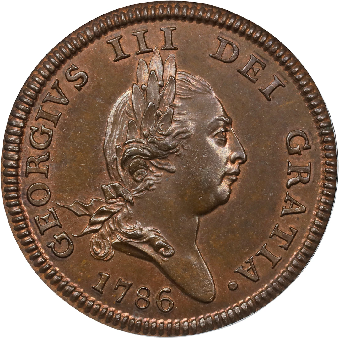 ISLE OF MAN. 1/2 Penny, 1786. Birmingham (Soho) Mint. George III.