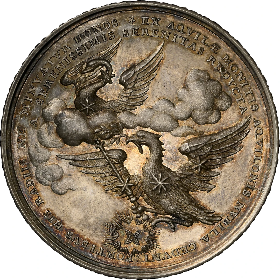 GERMANY. Lifting of the Hamburg Siege Silver Medal, 1686. NGC MS-63.