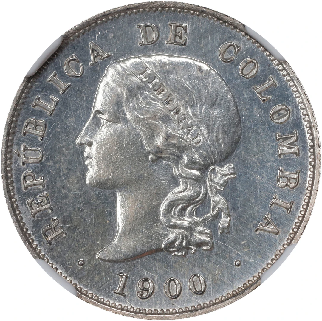 COLOMBIA. Silver 20 Centavos Pattern, 1900. Birmingham (Heaton) Mint.
