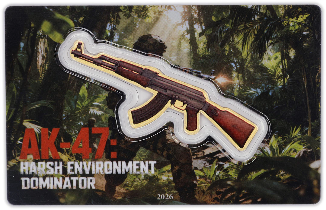 (0.001 oz, 0.031 g AGW). Liberia. 2026 AK-47: Harsh Environment Dominator