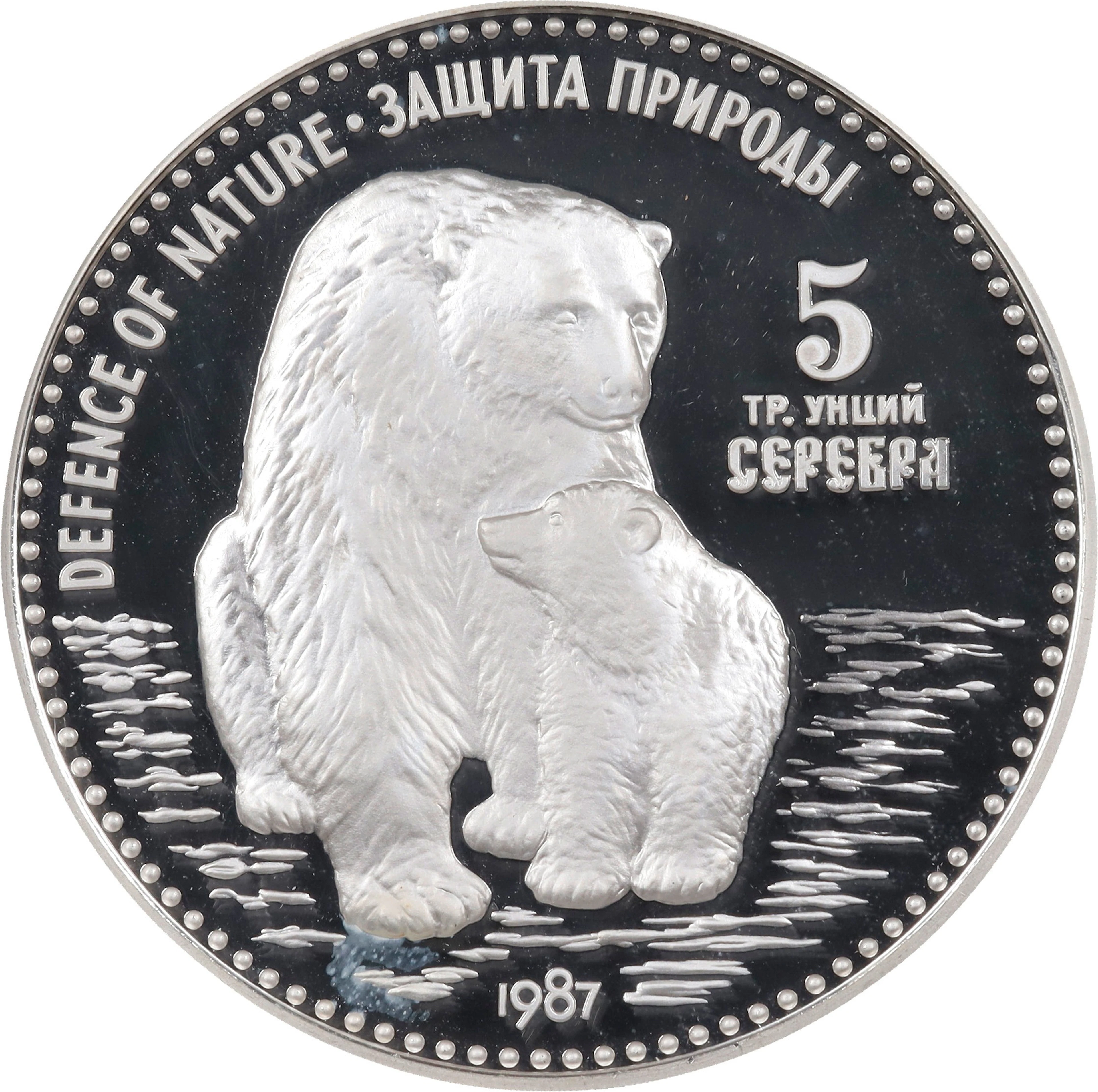 RUSSIA. Defense of Nature Silver Medal (5 Ounces), 1987-AMA. St. Petersburg