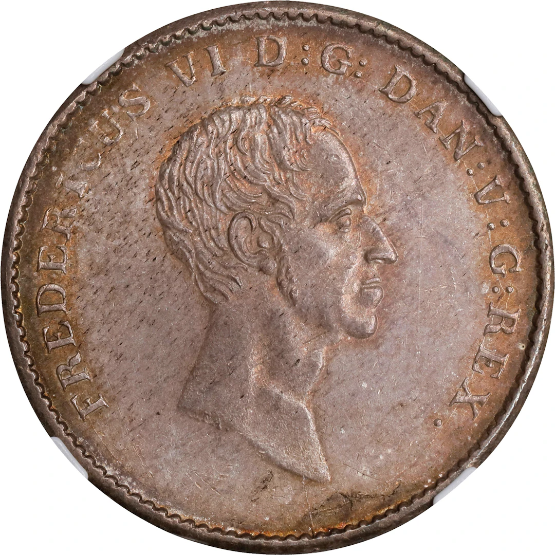 DENMARK. Rigsbankdaler (1/2 Speciedaler), 1827. Altona Mint. Frederik