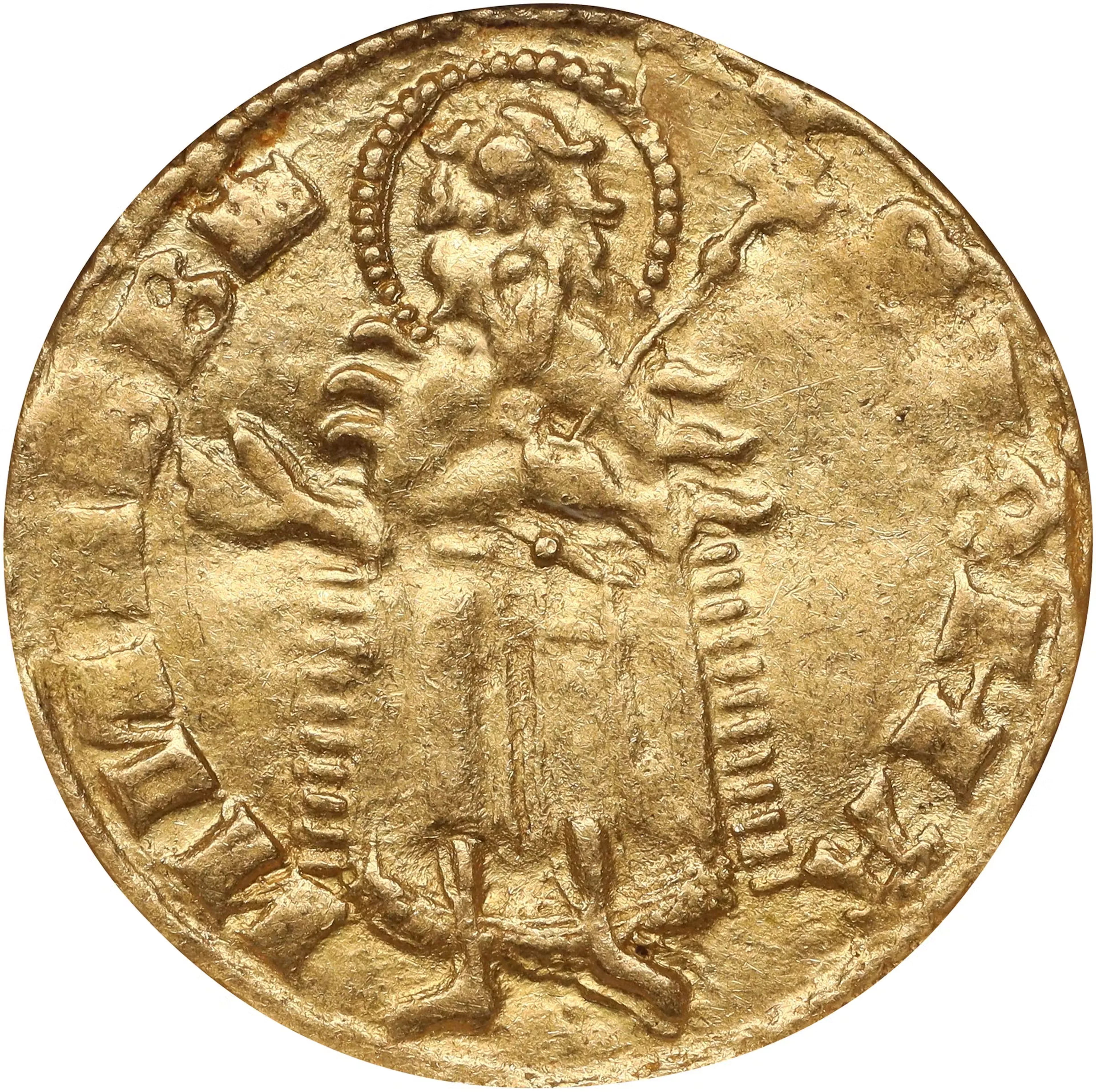HUNGARY. Goldgulden, ND (1342-53). Buda Mint. Ludwig I. NGC EF-40.