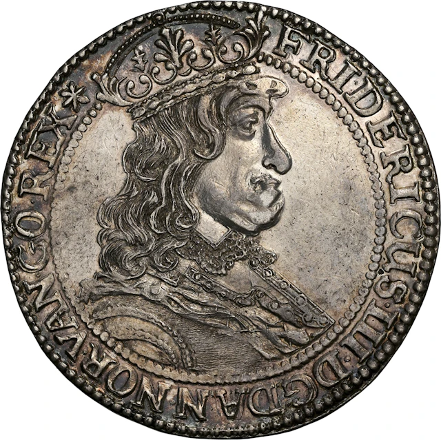NORWAY. 2 Speciedaler, 1654. Christiania Mint. Frederik III. NGC AU