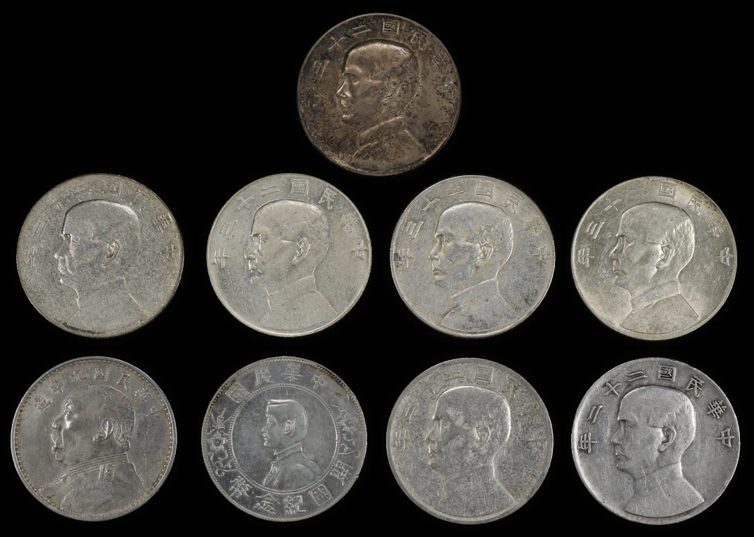 CHINA. Nonet of Dollars (9 Pieces), 1920-34. Average Grade: VERY FINE Details.