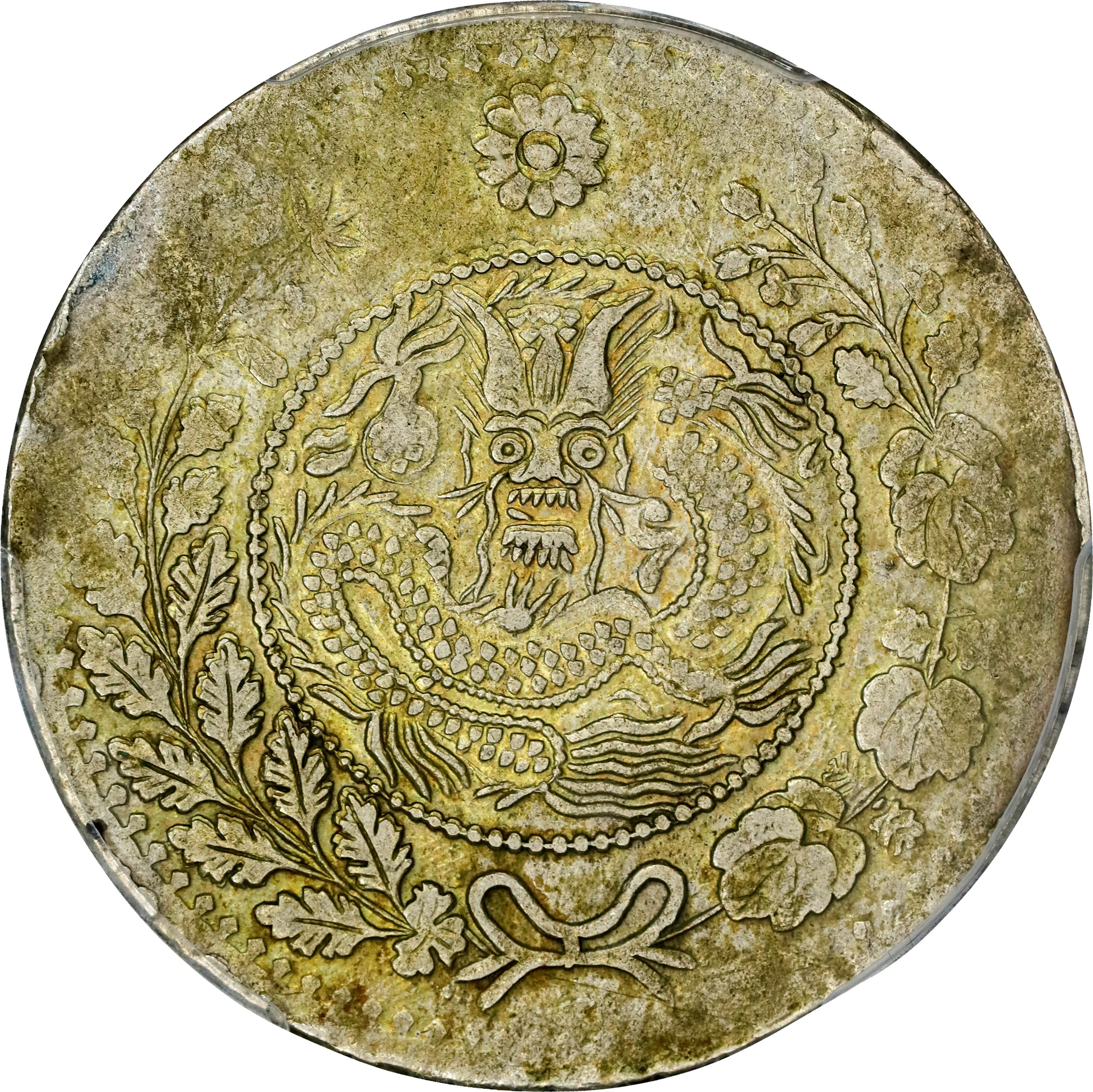 (t) CHINA. Sinkiang. 5 Mace (Miscals), AH 1325 (1907/8). Kashgar (Shufu)