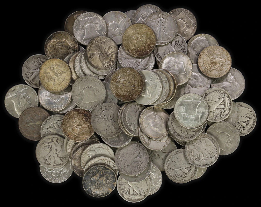 (32.175 oz, 1000.771 g ASW). $45 Face Value in 90% Silver Half-Dollars.