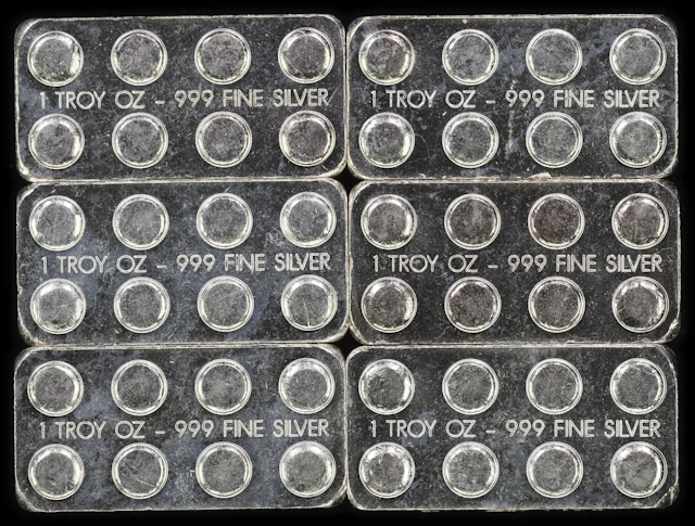 (6 oz, 186.624 g ASW). Lot of (6) Monarch Precious Metals 1 oz Silver