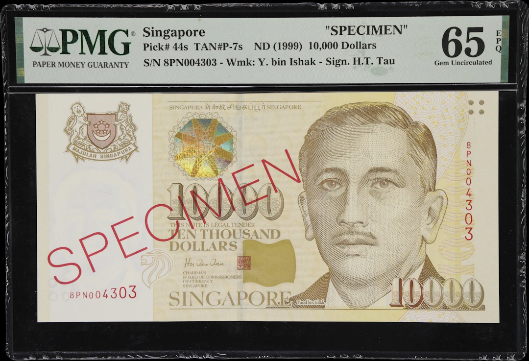 SINGAPORE. Board of Commissioners of Currency. 10,000 Dollars, ND