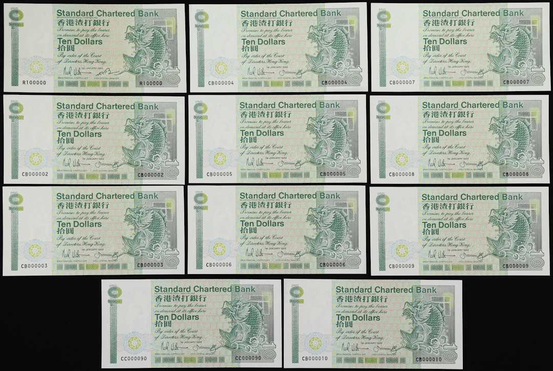 HONG KONG (SAR). Lot of (11). Standard Chartered Bank. 10 Dollars