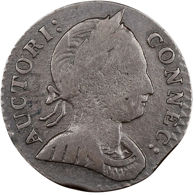 1786 Connecticut Copper. Miller 3-D.1, W-2510. Rarity-5-. Mailed Bust