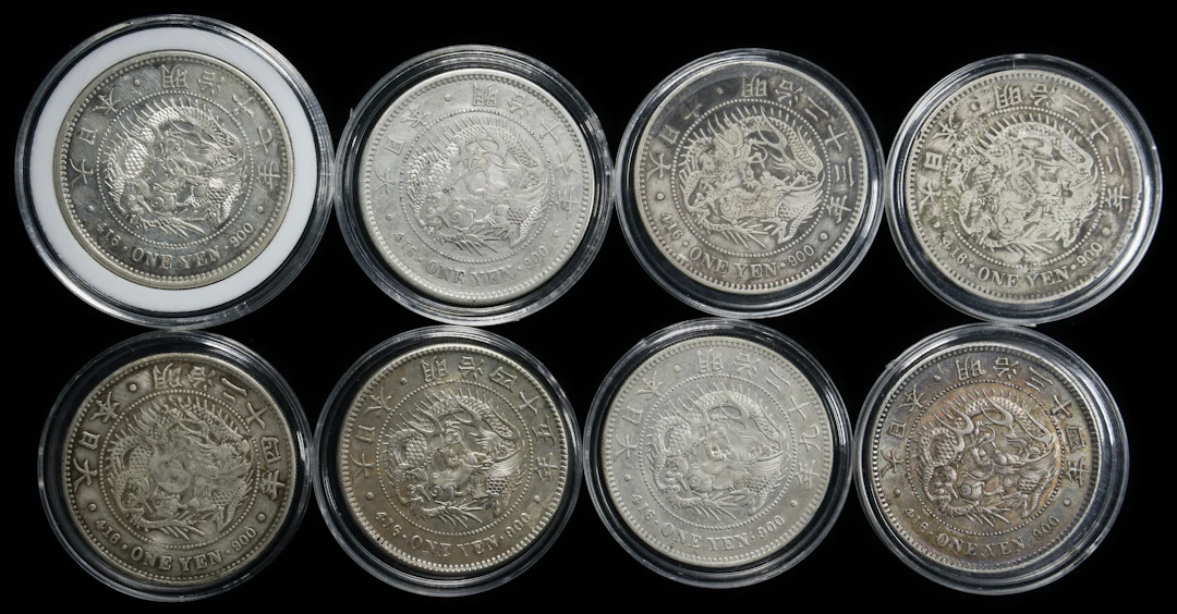 JAPAN. Octet of Yen (8 Pieces), 1884-92. Osaka Mint. Mutsuhito (Meiji).