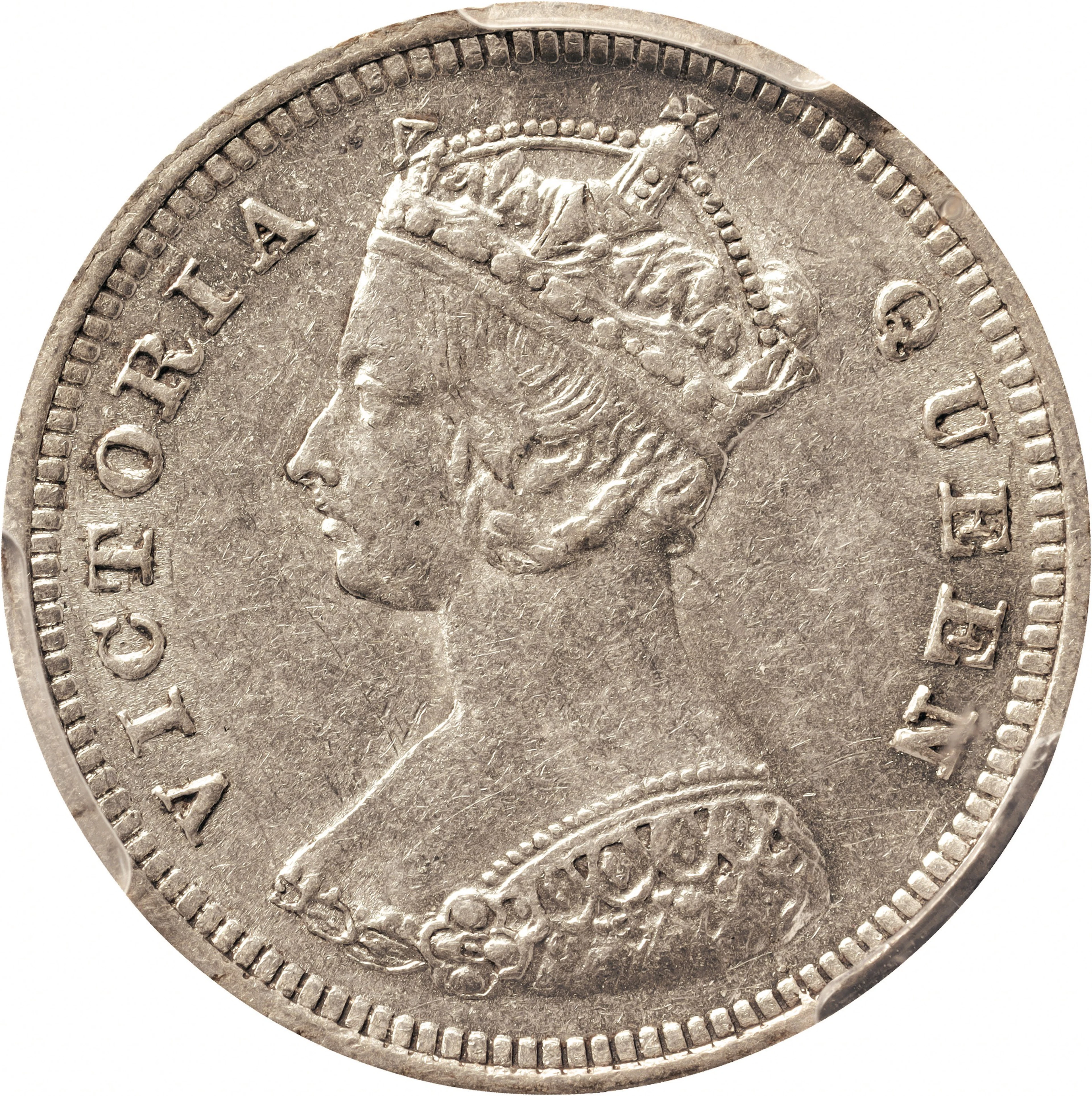 (t) HONG KONG (SAR). 10 Cents, 1891. London Mint. Victoria. PCGS AU-58.