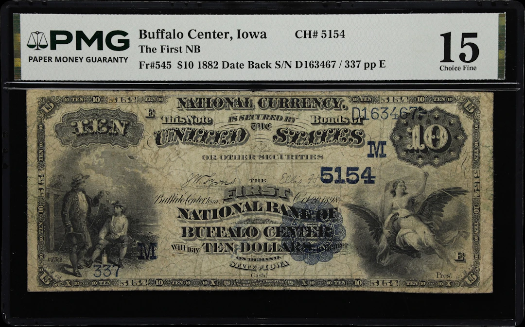 Buffalo Center, Iowa. $10 1882 Date Back. Fr. 545. First NB. Charter