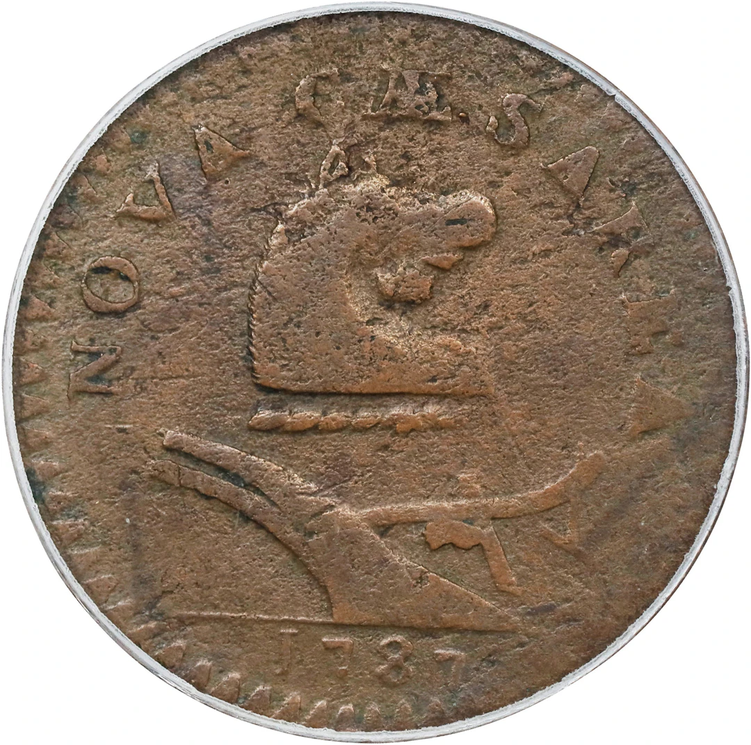 1787 New Jersey Copper. Maris 37-f, W-5155. Rarity-4. No Sprig Above