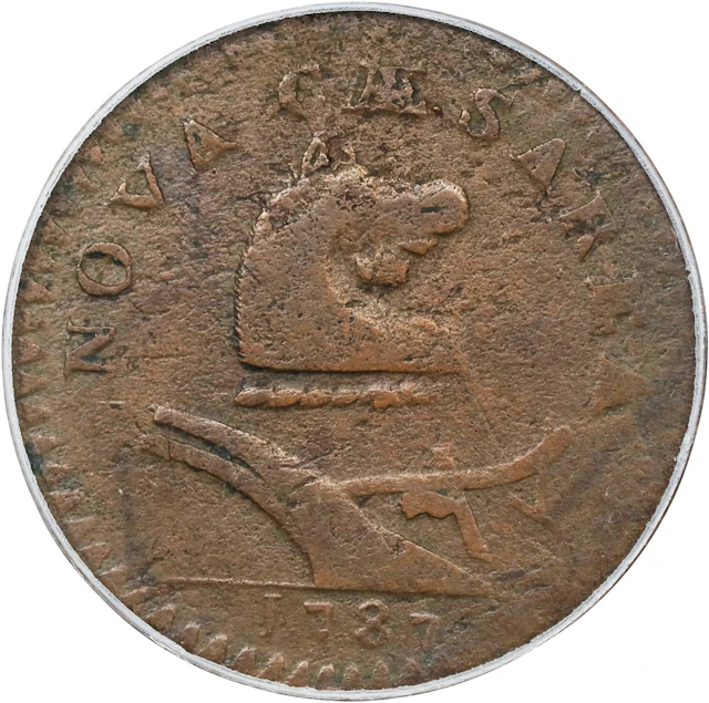 1787 New Jersey Copper. Maris 37-f, W-5155. Rarity-4. No Sprig Above