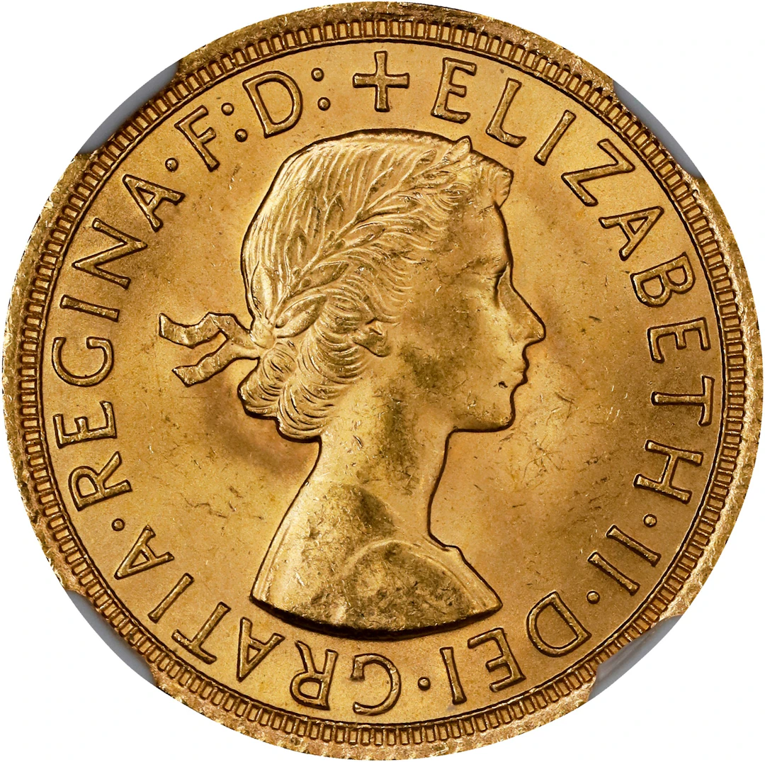 GREAT BRITAIN. Sovereign, 1963. London Mint. Elizabeth II. NGC MS-65.