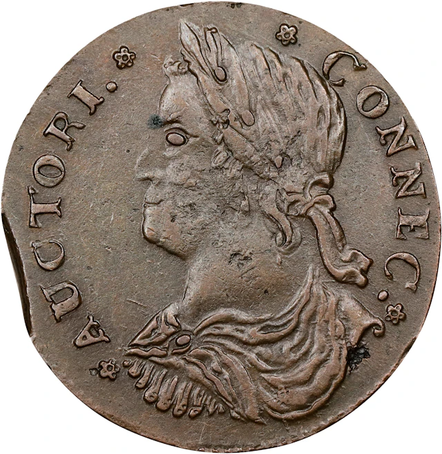 1788 Connecticut Copper. Miller 16.1-D, W-4595. Rarity-3. Draped Bust