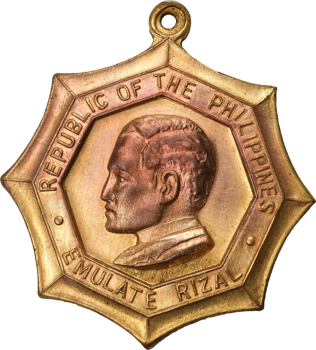 PHILIPPINES. Emulate Rizal Gilt Bronze Medal, ND (1960s). NGC MS-63.