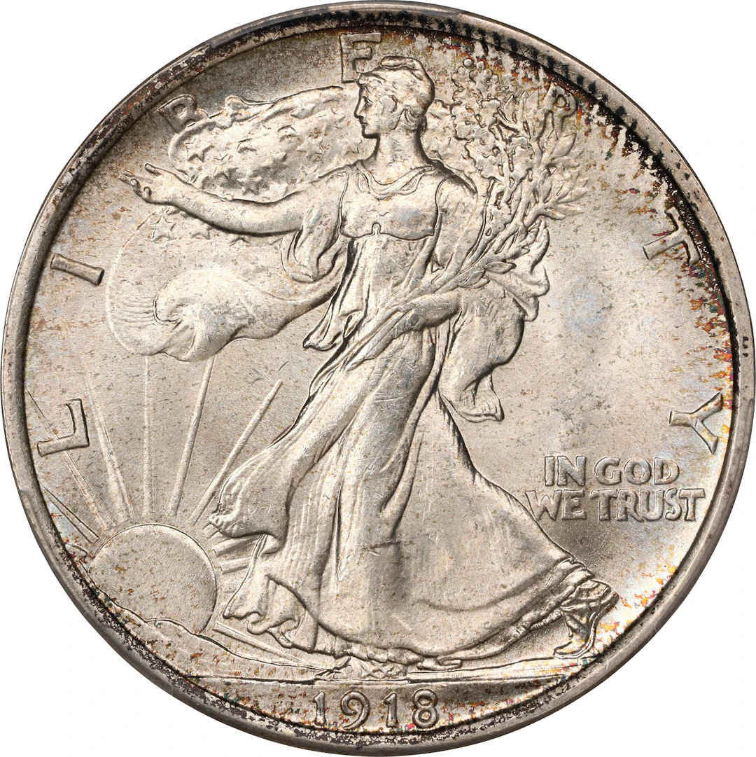1918 Walking Liberty Half Dollar. MS-66 (PCGS). CMQ.