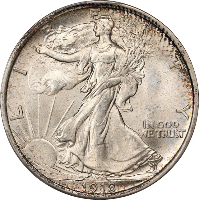 1918 Walking Liberty Half Dollar. MS-66 (PCGS). CMQ.