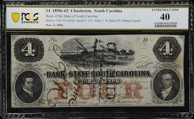 Charleston, South Carolina. Bank of the State of South Carolina. 1856