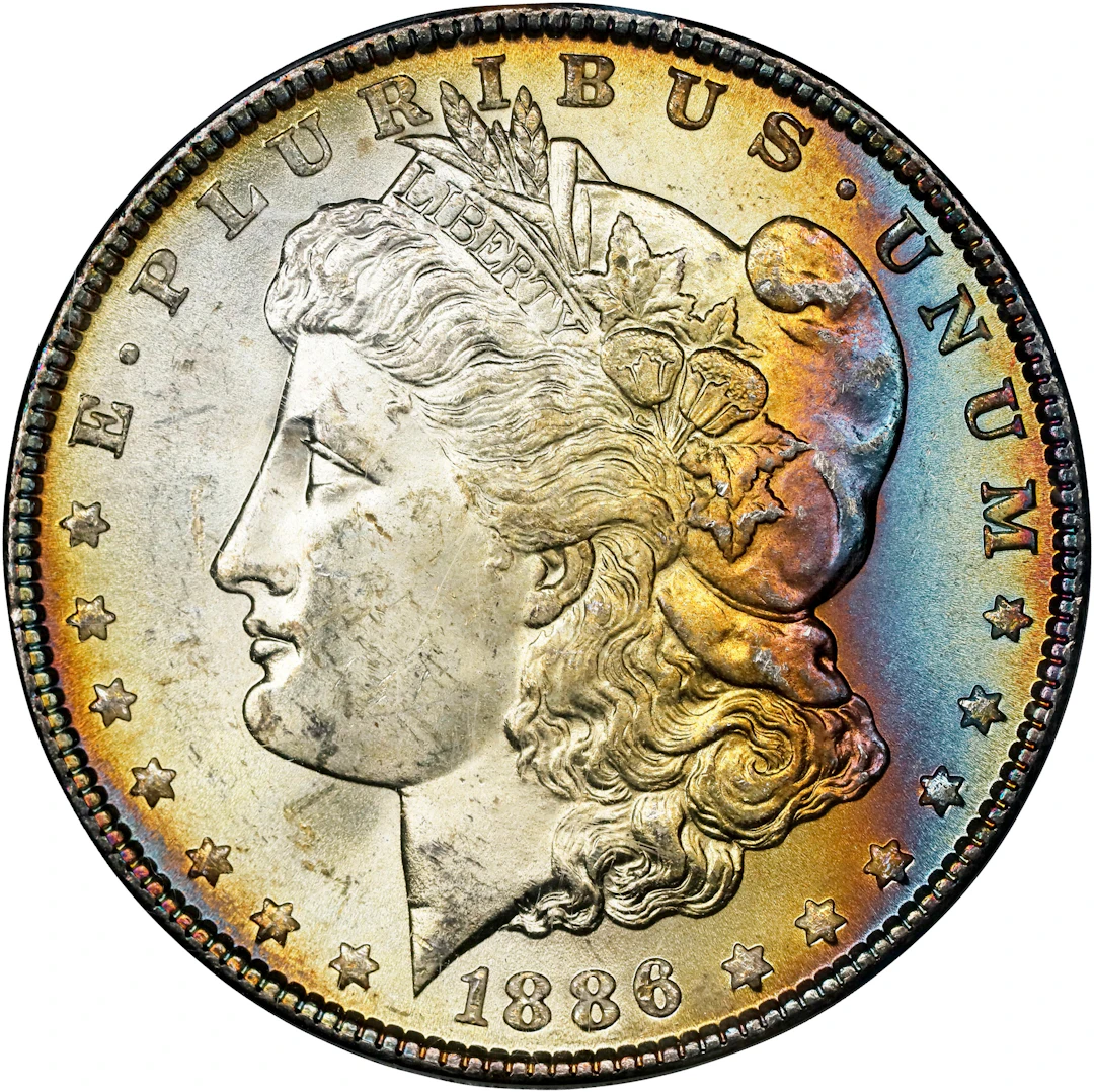 1886 Morgan Silver Dollar. MS-63 (PCGS). OGH Generation 3.0.
