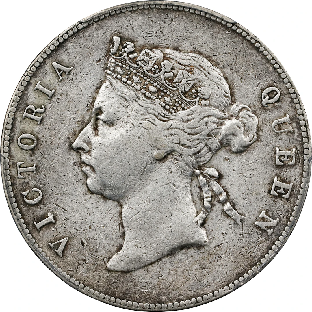 (t) HONG KONG (SAR). 50 Cents, 1893. London Mint. Victoria. PCGS Genuine--Cleane
