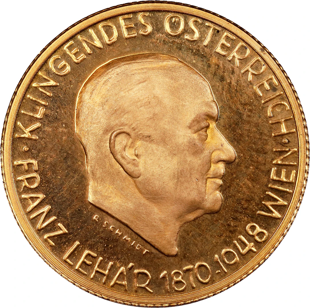 (0.145 oz, 4.5 g AGW). Austria. 1963 Sounds of Austria Franz Lehar