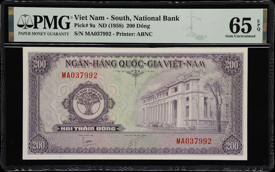 VIETNAM, SOUTH. National Bank of Vietnam. 200 Dong, ND (1958). P-9a.