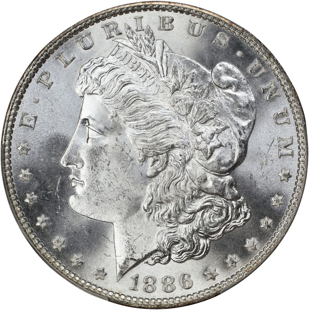 1886 Morgan Silver Dollar. MS-64 (CACG).