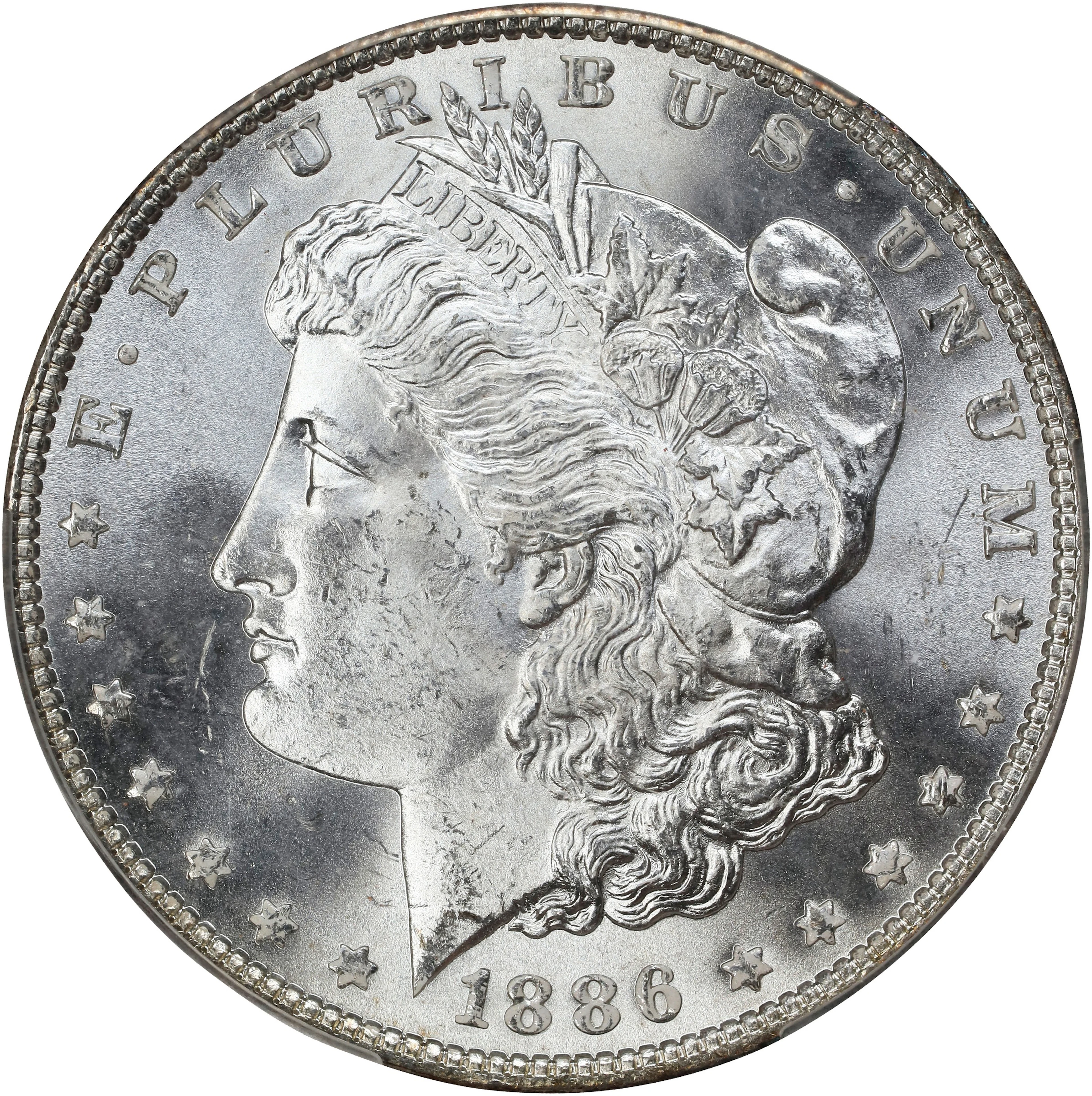 1886 Morgan Silver Dollar. MS-64 (CACG).