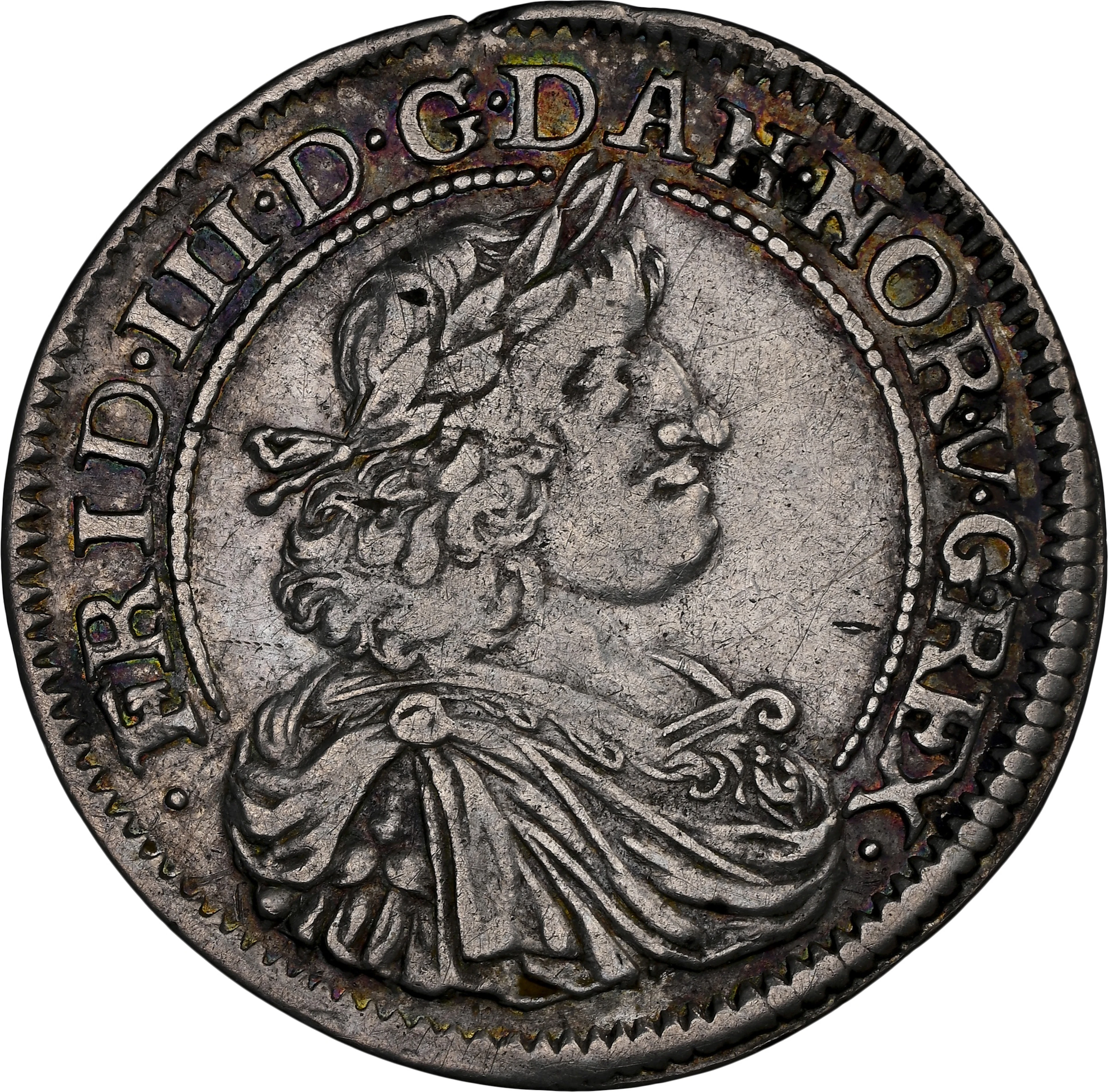DENMARK. 1/8 Speciedaler, 1667. Copenhagen Mint. Frederik III. NGC EF-40.