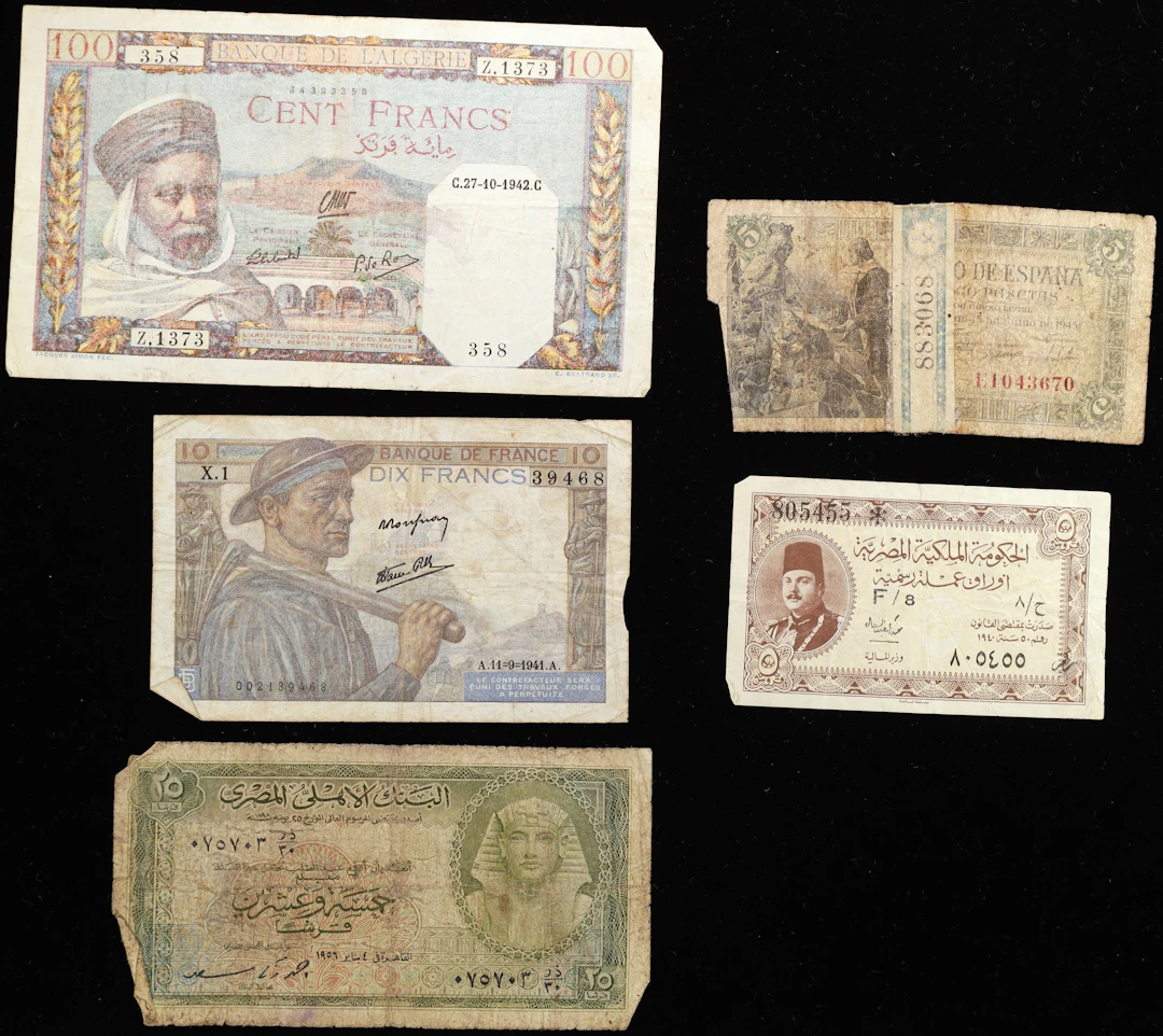 MIXED LOTS. Lot of (4). Algeria, Egypt, France, & Morocco. Mixed Banks.